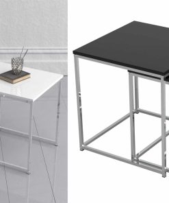 VCM 3-tlg. Set Beistelltisch   Couchtisch schlicht   Sofatisch aus Metall und MDF   Kaffeetisch - Glisal