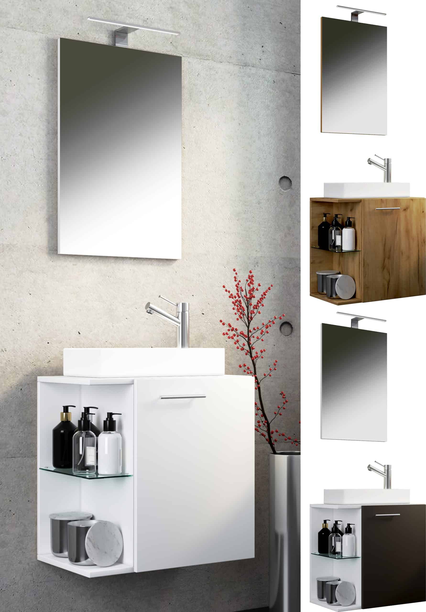 VCM 3-tlg Set   Waschplatz für Gäste WC   Gästebad   Waschtisch Toilette   Badezimmer Set - Hausa SP