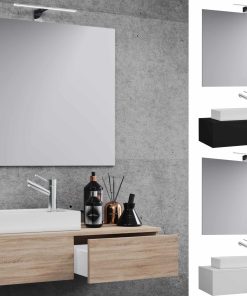 VCM 3-tlg Set   Waschplatz für Gäste WC   Gästebad mit Spiegel   Waschtisch Toilette   Badmöbel Badezimmer Set - Gudas SP