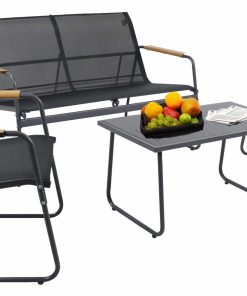 VCM 4-tlg Gartenmöbel Set   Sitzgruppe Essgruppe   1xTisch