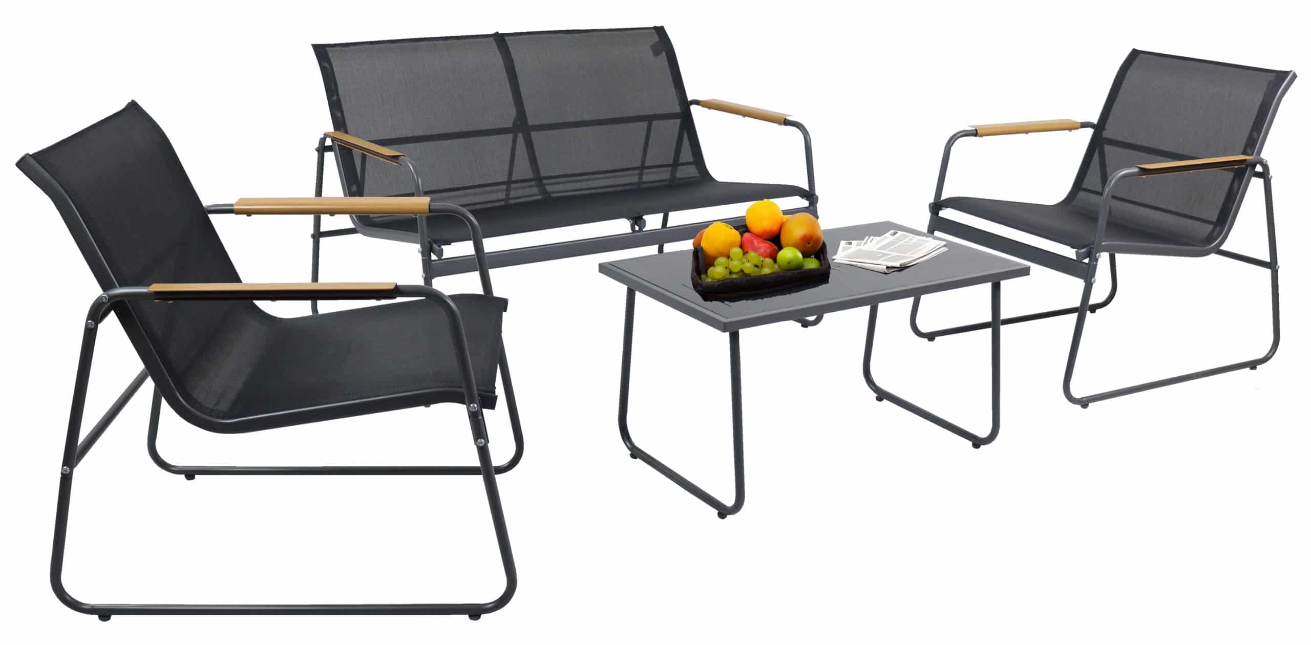 VCM 4-tlg Gartenmöbel Set   Sitzgruppe Essgruppe   1xTisch