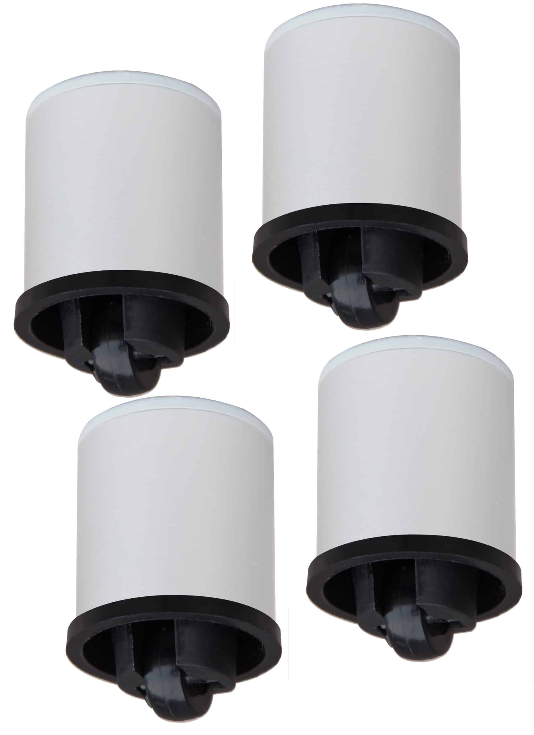 VCM 4 tlg. Laufrollen   Für Hifi- TV-Möbel mit Alu-Rohren   bis 80 kg belastbar - Rolio