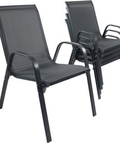 VCM 4-tlg. Set Gartenstuhl   Gartenstuhl stapelbar   Maße ca. H. 89 x B. 56 x T. 73 cm   Gartenstühle   Gartenmöbel - Sonlas