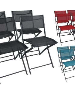 VCM 4er Set Gartenstuhl   Balkonstuhl klappbar   Maße ca. H. 79 x B. 45 x T. 46 cm   Campingstuhl   Gartenmöbel - Sumila