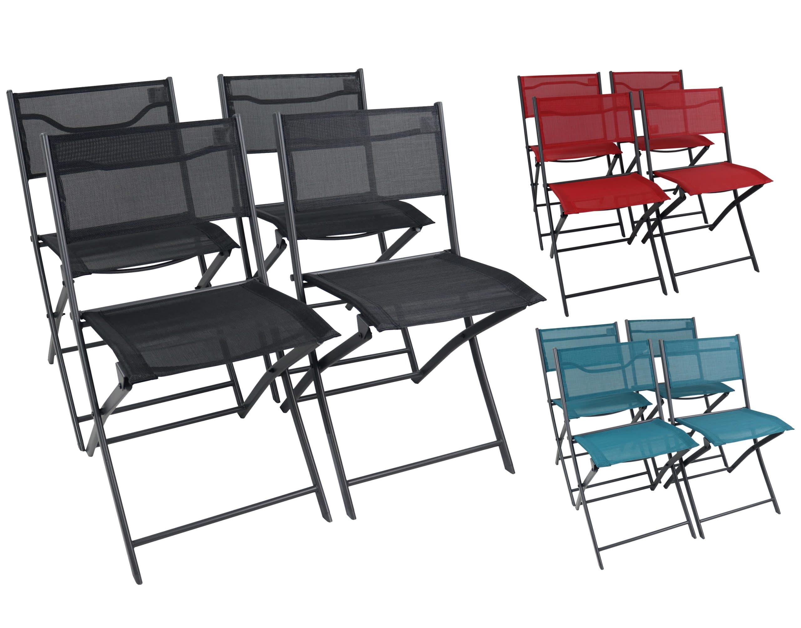 VCM 4er Set Gartenstuhl   Balkonstuhl klappbar   Maße ca. H. 79 x B. 45 x T. 46 cm   Campingstuhl   Gartenmöbel - Sumila