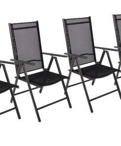 VCM 4er Set Gartenstuhl   Stuhl-Maße ca. H. 105 x B. 56 x T. 65 cm   3-fach verstellbare Lehne   gespanntes Netzgewebe garantiert bequemes Sitzen   Alu Hochlehner Balkonstuhl