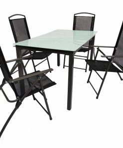 VCM 5-tlg Gartenmöbel Set   Sitzgruppe Essgruppe   1x Tisch