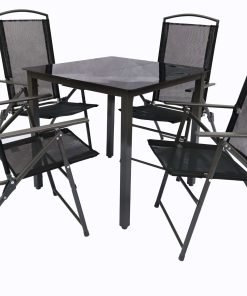 VCM 5-tlg Gartenmöbel Set   Sitzgruppe Essgruppe   1x Tisch