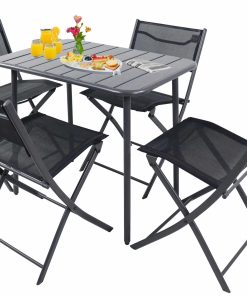VCM 5-tlg Gartenmöbel Set   Sitzgruppe Essgruppe   1xTisch
