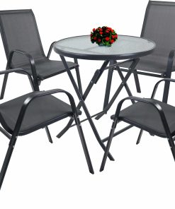 VCM 5-tlg Gartenmöbel Set   Sitzgruppe Essgruppe   1xTisch