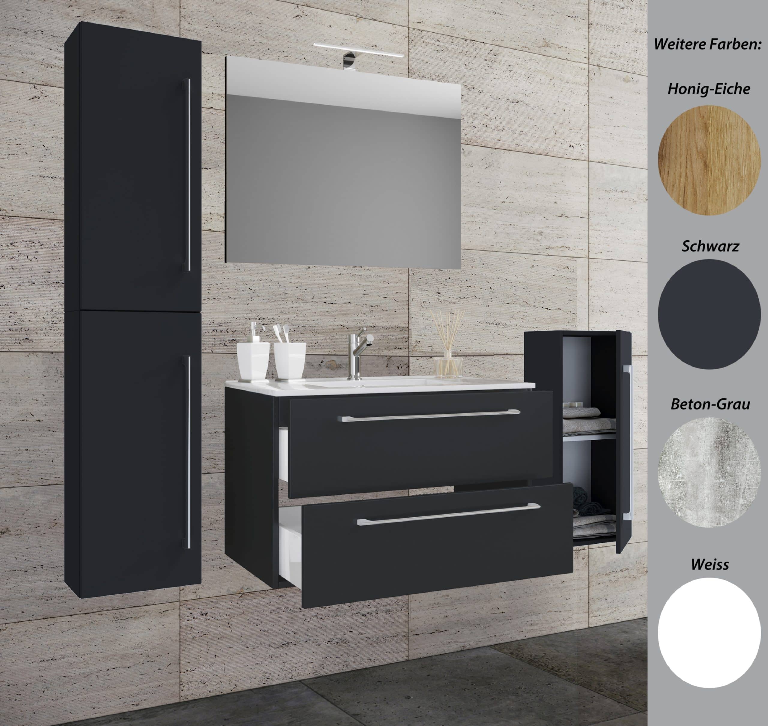 VCM 5-tlg. Set   1 Waschtisch mit zwei Schubladen