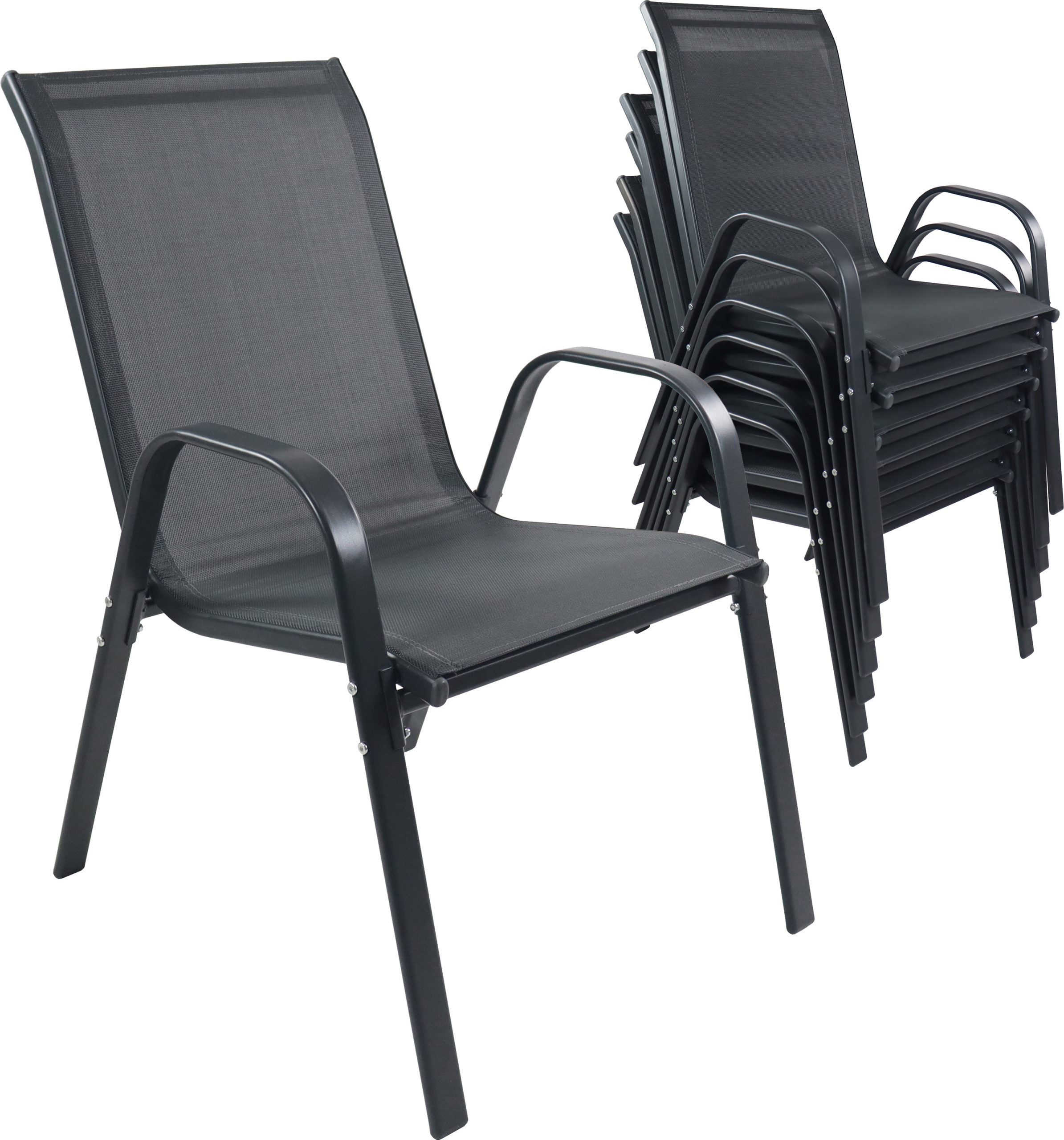 VCM 6-tlg. Set Gartenstuhl   Gartenstuhl stapelbar   Maße ca. H. 89 x B. 56 x T. 73 cm   Gartenstühle   Gartenmöbel - Sonlas