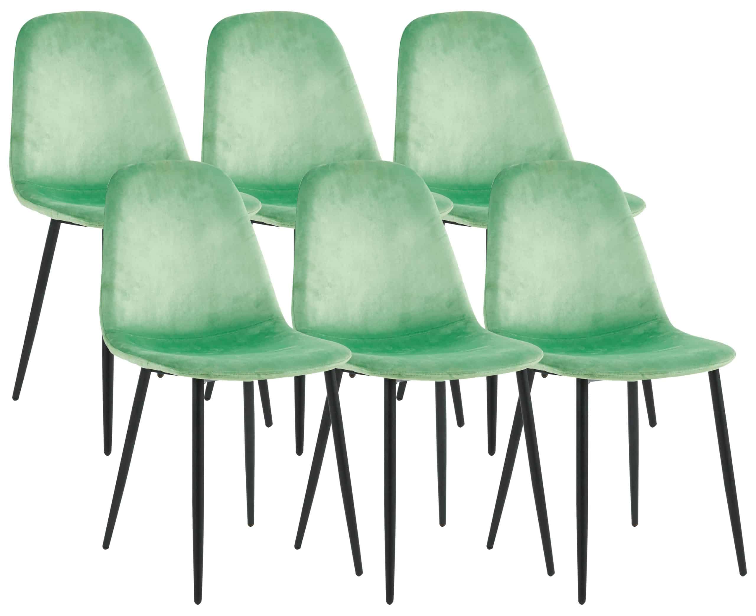 VCM 6er Esszimmerstühle   skandinavischer gepolsterter Küchenstuhl   Maße ca. H. 83 x B. 54 x T. 59 cm   bequeme Rückenlehne   Esszimmerstuhl - Fiolo