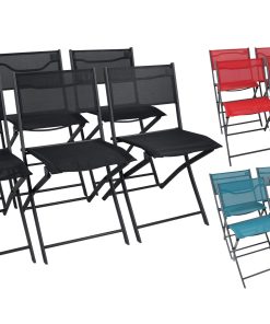 VCM 6er Set Gartenstuhl   Balkonstuhl klappbar   Maße ca. H. 79 x B. 45 x T. 46 cm   Campingstuhl   Gartenmöbel - Sumila