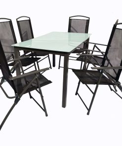 VCM 7-tlg Gartenmöbel Set   Sitzgruppe Essgruppe   1x Tisch