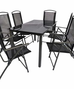 VCM 7-tlg Gartenmöbel Set   Sitzgruppe Essgruppe   1x Tisch