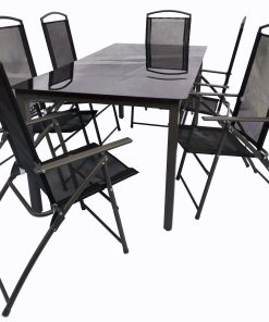 VCM 7-tlg Gartenmöbel Set   Sitzgruppe Essgruppe   1x Tisch