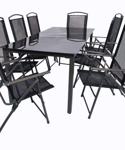 VCM 9-tlg Gartenmöbel Set   Sitzgruppe Essgruppe   1x Tisch