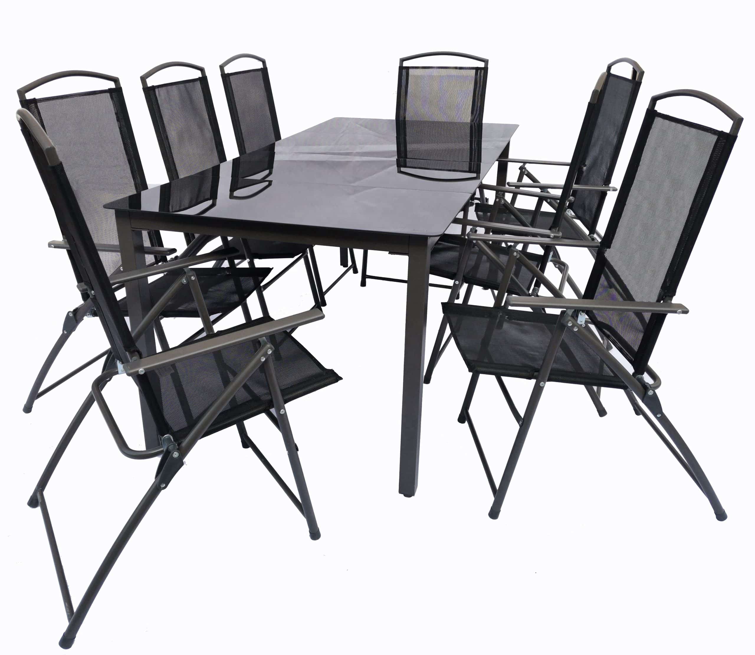 VCM 9-tlg Gartenmöbel Set   Sitzgruppe Essgruppe   1x Tisch