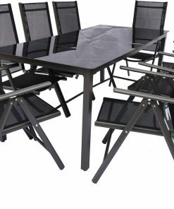 VCM 9-tlg Gartenmöbel Set   Sitzgruppe Essgruppe   1xTisch