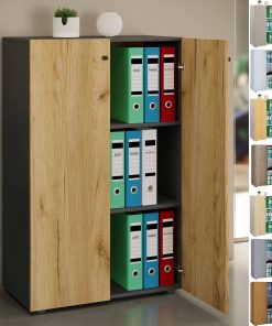 VCM Aktenschrank mit Drehtüren Lona 3 Fächer