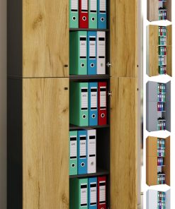 VCM Aktenschrank mit Drehtüren Lona 5 Fächer