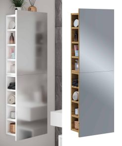VCM Badschrank zeitlos   Maße ca. H. 118 x B. 40 x T. 15 cm   ausreichend Stauraum   Spiegelschrank - Flandu XL