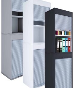 VCM Büroschrank   Aktenschrank mit Rollladen   Maße ca. H. 186 x B. 50 x T. 40 cm – Aktos XL
