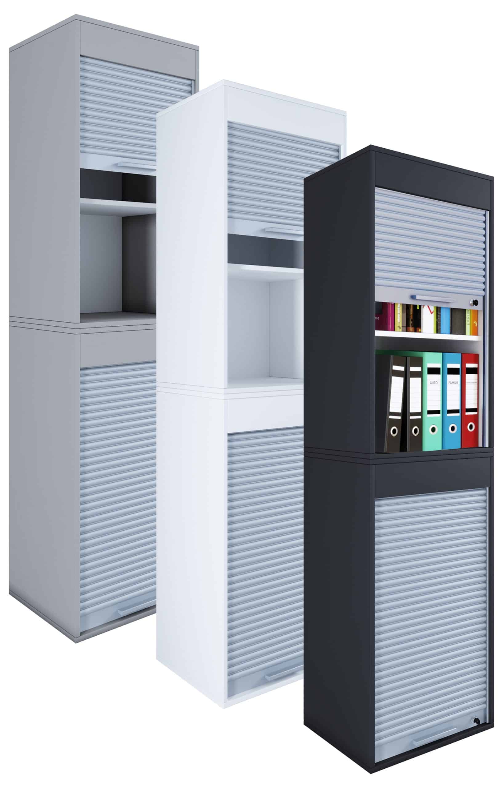 VCM Büroschrank   Aktenschrank mit Rollladen   Maße ca. H. 186 x B. 50 x T. 40 cm – Aktos XL