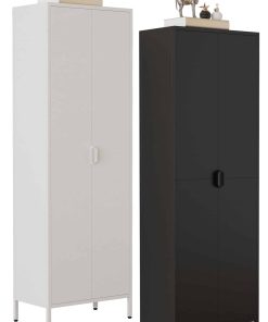 VCM Büroschrank mit 4 Fächern   Bücherschrank   Metallschrank   Maße ca. H. 180 x B. 60 x T. 35 cm - Flokas XL