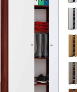 VCM Büroschrank mit 5 Fächern  moderner Aktenschrank mit Drehtüren   Maße B. 70 x H. 178 x T. 40 cm – Vandol
