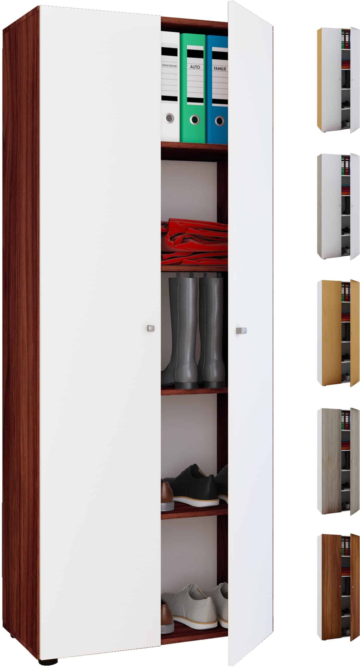 VCM Büroschrank mit 5 Fächern  moderner Aktenschrank mit Drehtüren   Maße B. 70 x H. 178 x T. 40 cm – Vandol