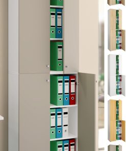 VCM Büroschrank mit 6 Fächern   moderner Aktenschrank mit Drehtüren   Maße ca. H. 220 x B. 70 x T. 40cm – Lona 6-Fach