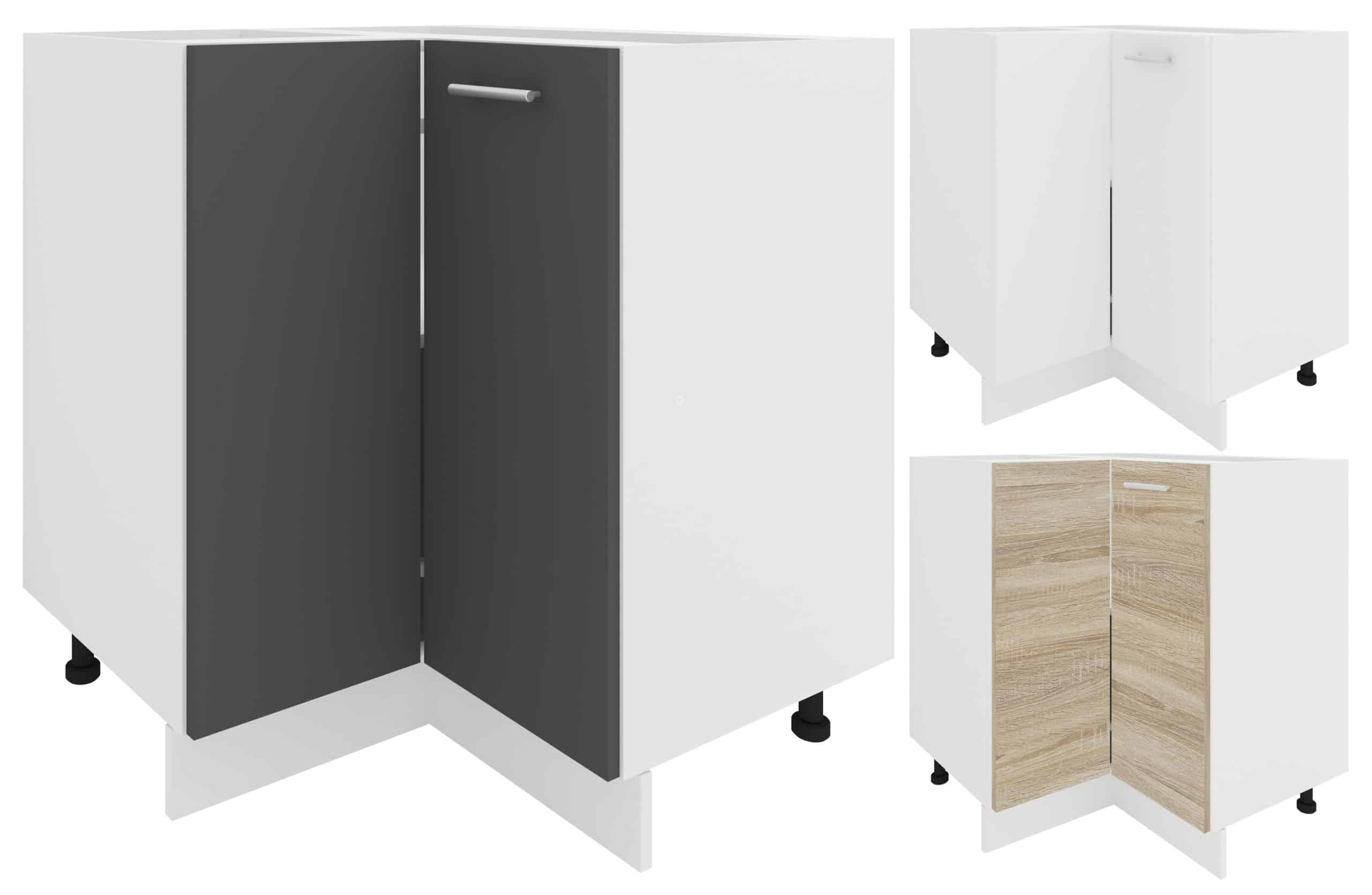 VCM Eckschrank   Höhenverstellbare Füße   Maße H. 82 x B. 76 x T. 76 cm   Küche Unterschrank   Kücheneckschrank - Esilo