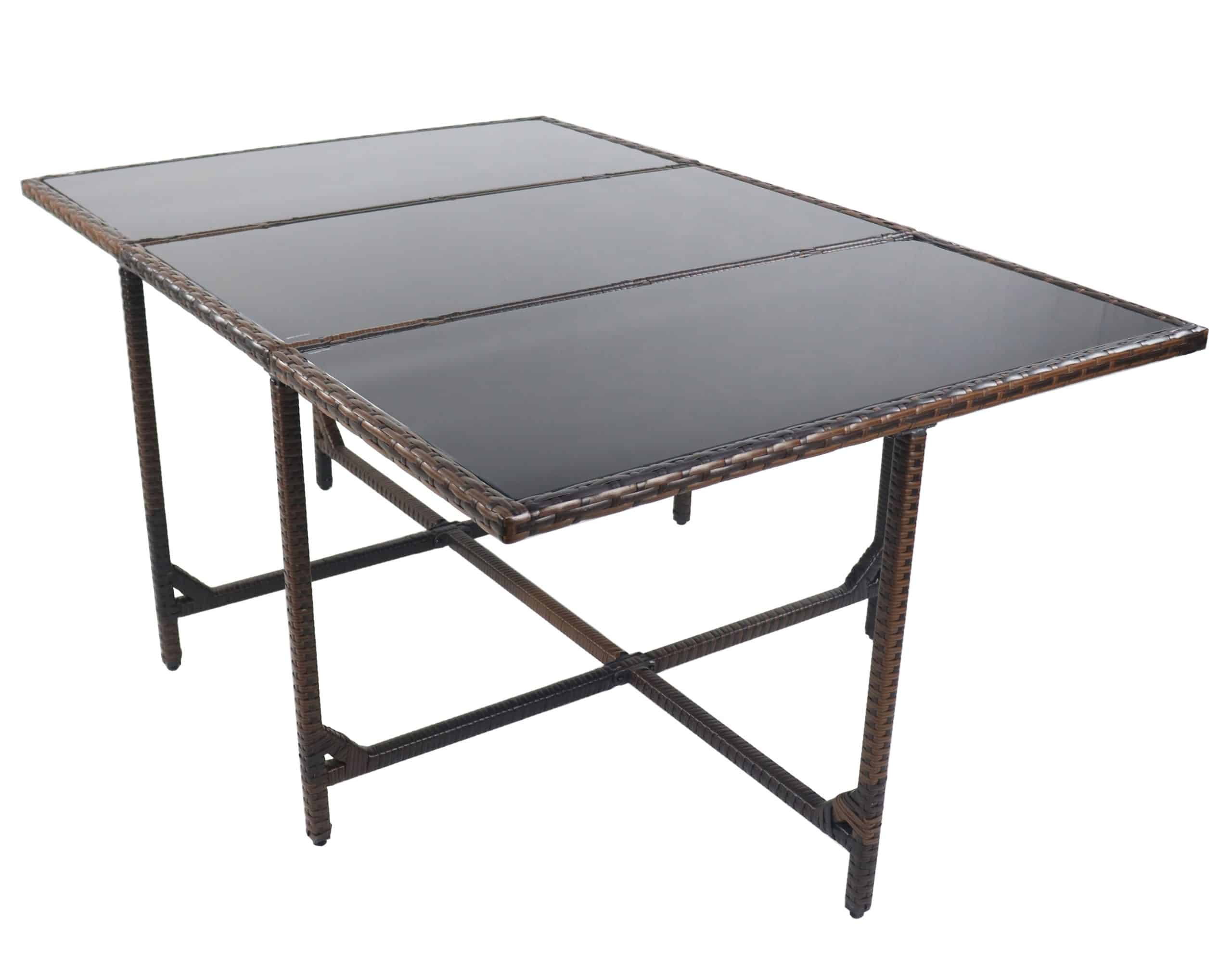 VCM Gartentisch   Tisch aus Rattan   Maße ca. H. 74 x B. 170 x T. 110 cm   Gartentisch   Gartenmöbel – Raloso 170x110