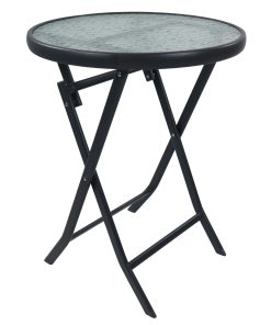 VCM Gartentisch klappbar   Balkontisch rund   Maße ca. H. 70 x B. 55 x T. 55 cm   Klapptisch   Balkontisch Gartenmöbel – Sonlas 55 cm Ø