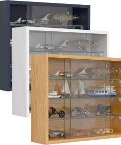 VCM Glasvitrine hängend   Vitrine Glas   Maße: H. 40 x B. 50 x T. 12 cm   Hängevitrine Glas   Modern und platzsparend   Glas Vitrinenschrank - Drivalo S