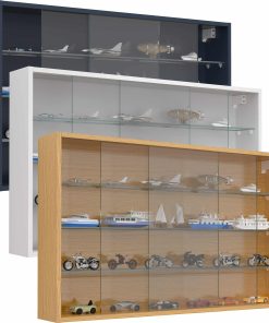 VCM Glasvitrine hängend   Vitrine Glas   Maße: H. 60 x B. 100 x T. 15 cm   Hängevitrine Glas   Modern und platzsparend   Glas Vitrinenschrank - Drivalo XL