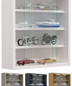VCM Glasvitrine hängend   Vitrine Glas mit ESG-Sicherheitsglas   Maße: H. 40 x B. 37 x T. 10 cm  Hängevitrine Glas   Modern und platzsparend   Glas Vitrinenschrank -  Agisa S