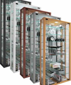 VCM Glasvitrine hängend   Vitrine Glas mit ESG-Sicherheitsglas   Maße ca. H. 115 xx B. 59 x T. 18 cm  Hängevitrine Glas   Modern und platzsparend   Glas Vitrinenschrank - Vitrosa Maxi Spiegel