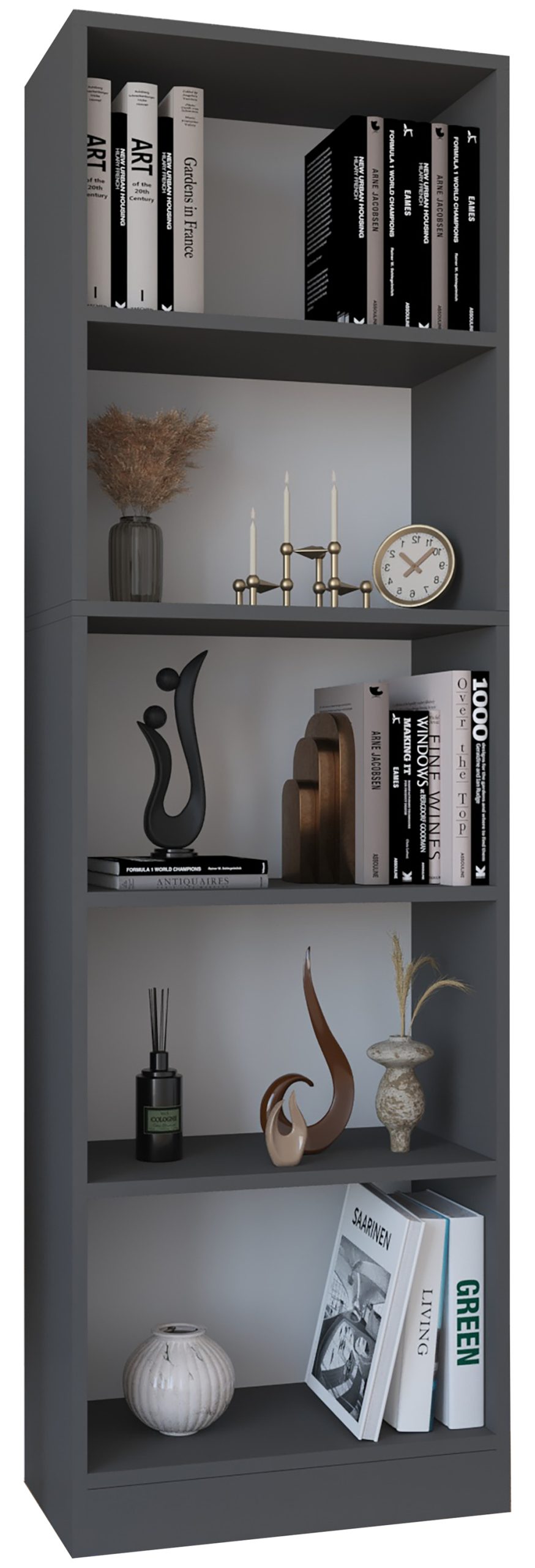 VCM Holz Aufbewahrung Stand Regal Bücherregal Deko Bücher Standregal Dilos XL 5-fach