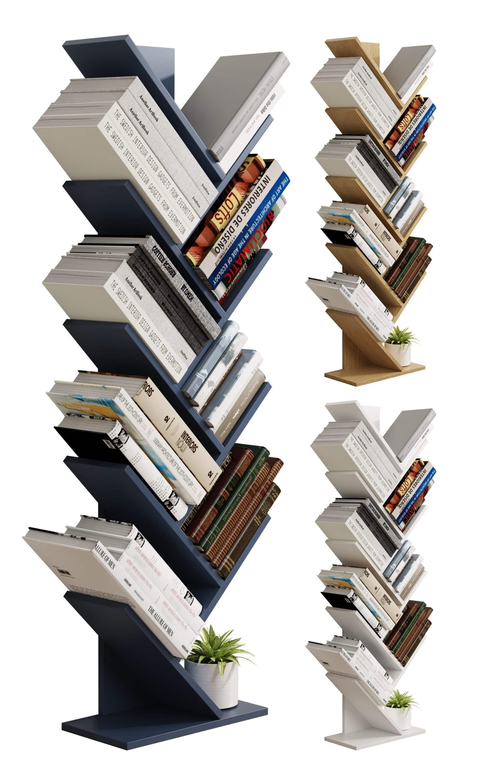 VCM Holz Aufbewahrung Stand Regal Bücherregal Deko Bücher Standregal Nulis XL