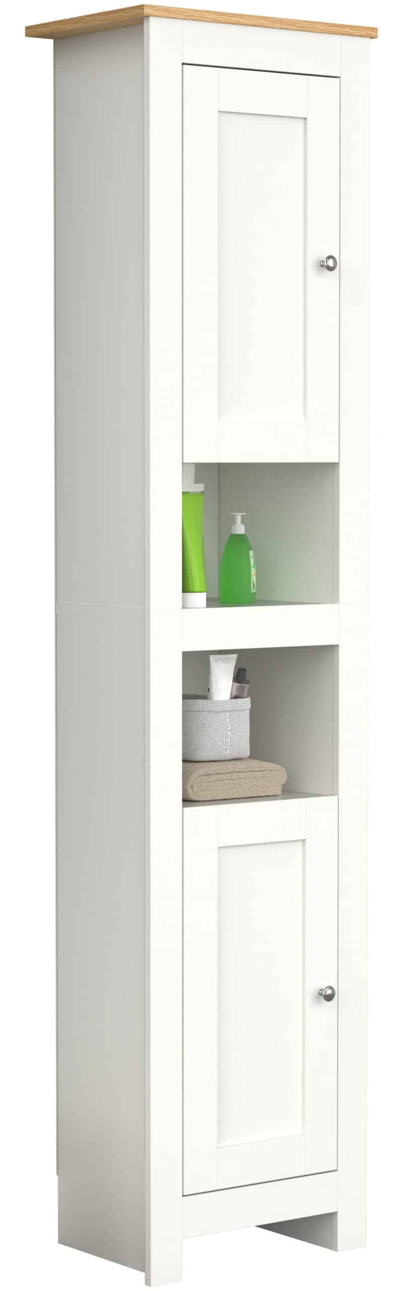 VCM Holz Badezimmerschrank   Badmöbel   Stand Badschrank   Hochschrank   Maße ca. H. 180 x B. 42 x T. 30 cm - Balusa