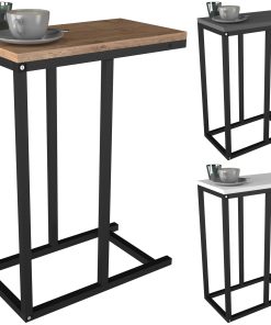 VCM Holz Beistelltisch   Couchtisch im schlichten Industriestyle   Maße ca. H. 63 x B. 26 x T. 46 cm   Wohnzimmertisch   Kaffeetisch - Insasi S