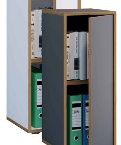 VCM Holz Büroschrank Ordner Aktenschrank Büromöbel Schrank Salia 2-fach Breite 30 cm Drehtür