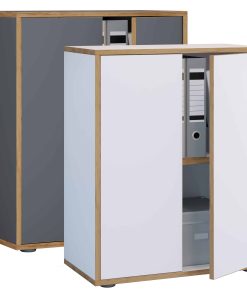 VCM Holz Büroschrank Ordner Aktenschrank Büromöbel Schrank Salia 2-fach Breite 60 cm Drehtüren