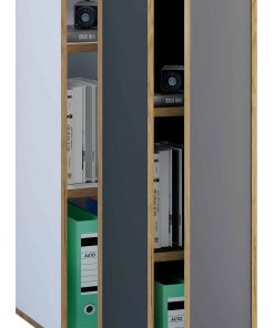 VCM Holz Büroschrank Ordner Aktenschrank Büromöbel Schrank Salia 3-fach Breite 30 cm Drehtür