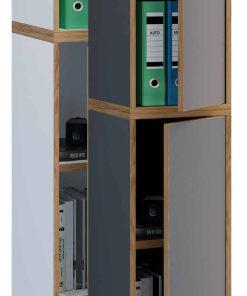 VCM Holz Büroschrank Ordner Aktenschrank Büromöbel Schrank Salia 5-fach Breite 30 cm Drehtür