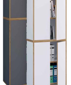 VCM Holz Büroschrank Ordner Aktenschrank Büromöbel Schrank Salia 5-fach Breite 60 cm Drehtüren