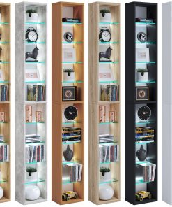 VCM Holz CD DVD Regal   Bücherregal   Aufbewahrung   Maße H. 155 x B. 21 x T. 14 cm   Standregal - Rasato XL